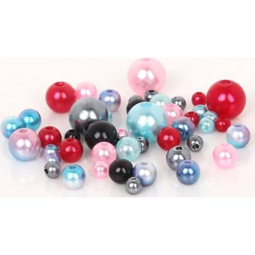 4mm-10mm Mixed Approx 350pcs ABS Imitation Pearls Round For Arts Crafts Sewing DIY Apparel Sewing Fabric Garment Beads