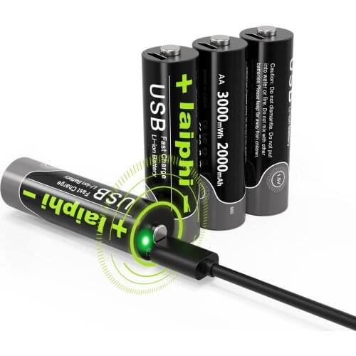 NEW AA 1.5V 2775 mWh Battery USB Quick Charging Rechargeable Lithium Polymer Battery Charged by Micro USB Cable