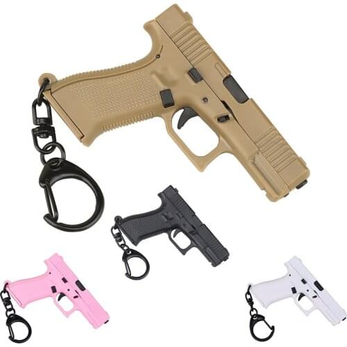 Tactical Pistol G45 Gun Weapon Shape Keychain Mini Portable Detachable Keyring Key Chain Trend Gift Decorations Vest Accessories