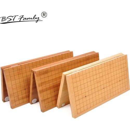 BSTFAMLY Wooden Foldable Go Chess 19 Road Chessboard 44*47*2cm Bamboo Checkboard Old Game of Go Weiqi Board For 2.2cm Piece GB04