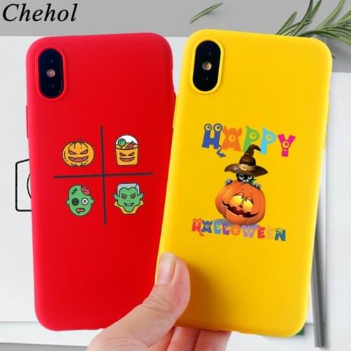Halloween Pumpkin Phone Cases for IPhone X XS MAX XR 11 8 7 6s Plus pro Case Box Color Soft Silicone Back Covers Accessories
