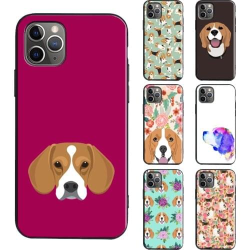 Beagle Floral Dog Case For iPhone 12 mini 11 Pro Max 6S 7 8 Plus X XR XS Max SE 2020 TPU Cover Coque