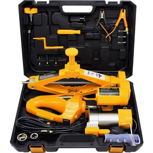 NthPower Electric Car Jack Lifting Set 12V 3 in1 Car scissors Jacks Kit With Impact Wrench And Air Pump Electric Car Lift Kit