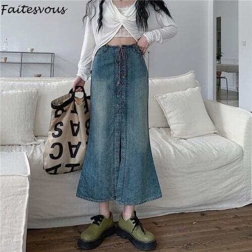 Faitesvous Denim Skirts For Women