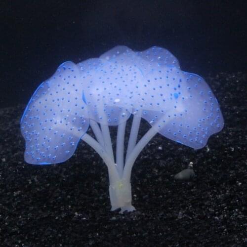 Fluorescent Silicone Artificial Fish Tank Aquarium Coral Plant Ornament Pets Underwater Decors with Strong Suction Cup