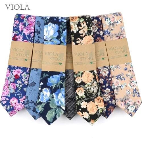 Vintage Floral Printed Neck Tie 6.5cm Cotton Linen Mens Tie Wedding Banquet Party Dress Tuxedo Gift BowTie Accessory Quality