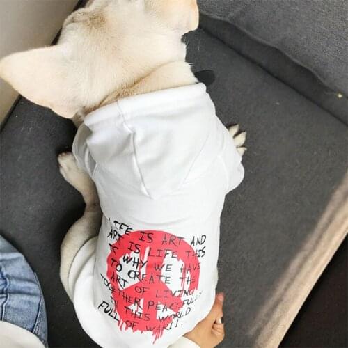 Cotton Peace French Bulldog Hoodies Pet Dog Clothes for Small Dogs Pets Clothing Chihuahua Coat Pug Costume Yorkshire Apparel