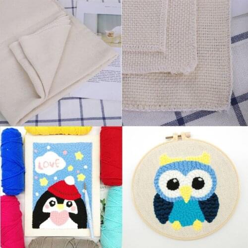 Cotton Embroidery Fabric Monks Cloth Stitching DIY Cross Stitch Canvas Fabric Punch Needlework White Color 6 Size