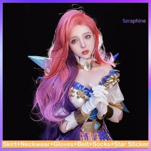 Pre-sale Game LOL Cosplay Costumes the Starry Eyed Songstress Seraphine Cosplay Costume Uniforms Clothes Suits Wears outfits Dre
