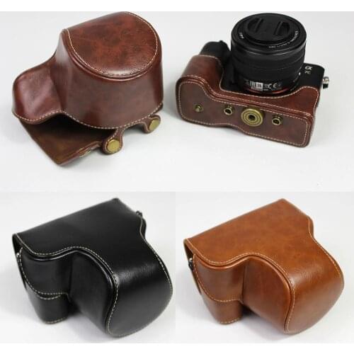 Leather Protector Camera Bag case Grip strap For Sony A7C With 28-60mm Lens