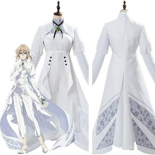 Violet Evergarden: Eternity and the Auto Memories Doll Cosplay Costume Outfit Halloween Carnival White Dress Women Female Girls