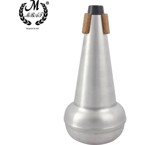 M MBAT Trombone Straight Tube Mute Aluminum Silencer Soprano Alto Tenor Trombone Practice Silencer Brass Instrument Accessories