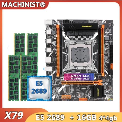 MACHINIST X79 motherboard LGA 2011 set kit Intel xeon E5 2689 CPU processor DDR3 16G(4*4G) ECC REG RAM Memory X79 Z9-D7