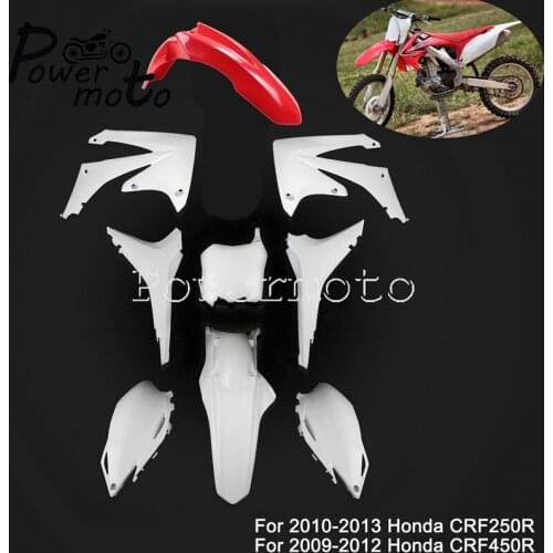 Motocross MX Dirt Bike Enduro Complete Fairing Kit Plastic Bodywork Set for Honda CRF250R CRF450R Mudguard Side Panel Guard
