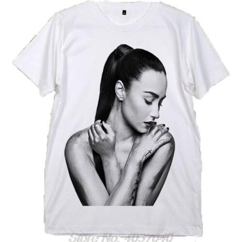 Side Of Demetria Devonne Demi Lovato Barney & Friends Camp White T-Shirt o-Neck Male Natural Cotton Shirt harajuku