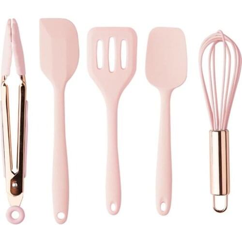 Macaron Colour Heat Resistant Silicone KitchenTools Set Non-stick Spatula Shovel Baking Kitchenware Cookware Kitchen Accessories