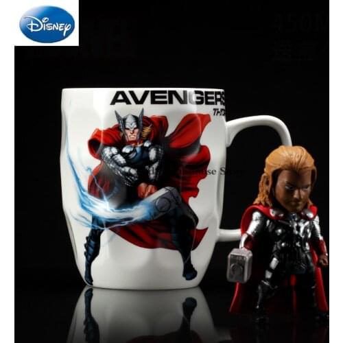 2021 New Disney Ceramic Mug Genuine Marvel Avengers Mug with Lid Captain America Iron Man Water Cup