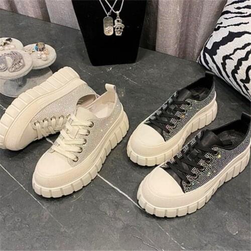 S New style single shoes womens flat bottom leather casual hot drilling shoes spring and autumn white shoes single shoes