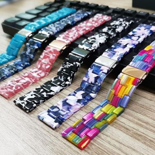 22mm 20mm Resin Strap for Samsung Galaxy Watch 3 Band 41mm 45mm 46mm 42mm/Active 2 1 Bracelet for Garmin Venu/SQ Vivoactive 4 3