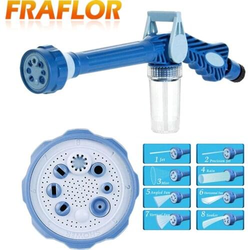 Garden Turbo Spray Gun New Arrival Sale Blue Sprayer Plastic Garden Hose Pipe Connector Function Ez Jet Water Cannon 8 In 1