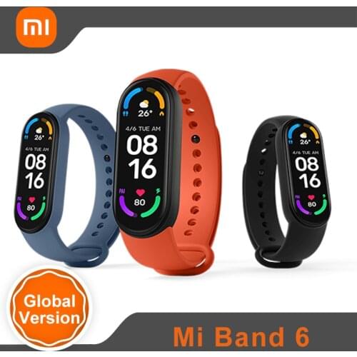 Xiaomi Mi Band 6 Global Version Smart Bracelet 1.56"AMOLED Screen Smartband 6 Heart Rate Fitness Traker Bluetooth Waterproof