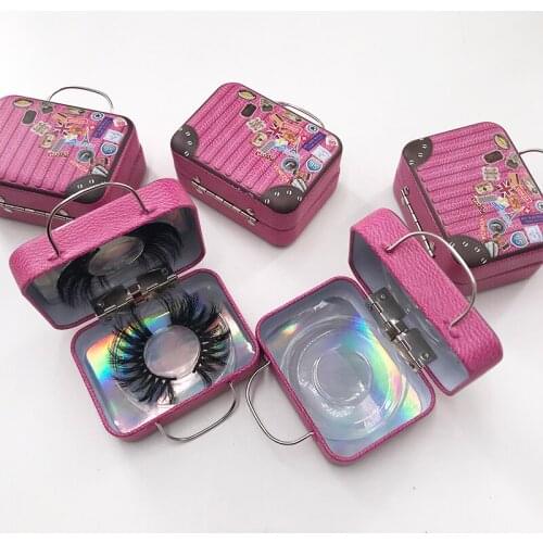 Lashes hand bag cute pink lashes bag 2020 new style eyelashes packaging free trays custom logo