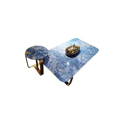 Light luxury combination tea table blue Jinsha luxury stone long tea table fashion combination set table