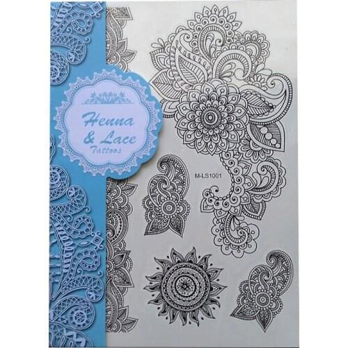 Mandala Henna Tattoos Temporary Black Henna Tattoos Sexy Body Tattoo Stickers