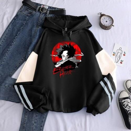 Japan Anime My Hero Academia Cool Eraser Head Shota Aizawa Hoodies Harajuku Streetwear For Women/Men Winter Patchwork Sweatshirt