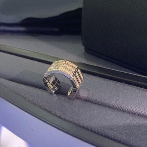 Brand 1:11pc Ear Cuff Silver Color Sliding Mana Single 3-layer Inlaid Six Sides Zircon Clip Earring Fashion Jewelry Gift