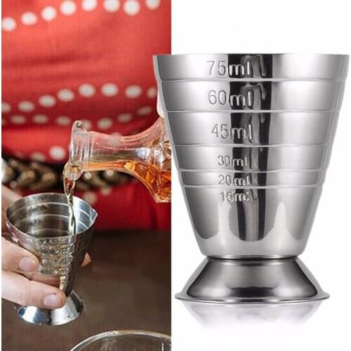 WOFU Direct Shipping Stainless Steel 75ml Measuring Shot Cup Ounce Jigger Bar Cocktail Drink Mixer Liquor Mojito Measuring Cup