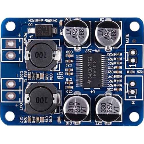 10Pcs TPA3118 PBTL Mono Digital Amplifier Board 1X60W 12V 24V POWER AMP