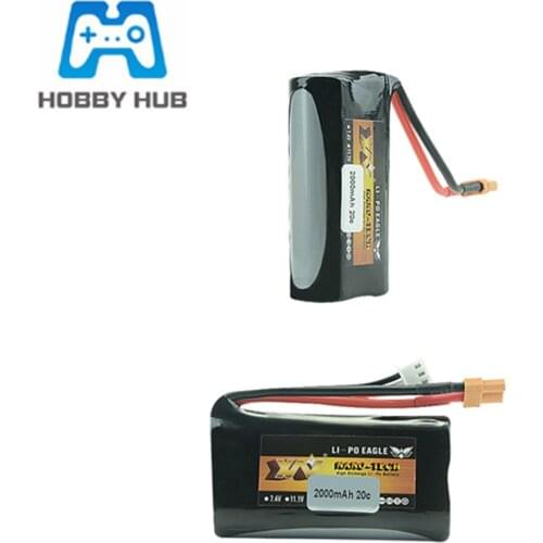 2PCS 7.4v 2000mAh 20C Li-ion Battery For Huina 580550 583 582 RC Car Drone spare parts 18650 7.4v Battery XT30 Plug For 580550
