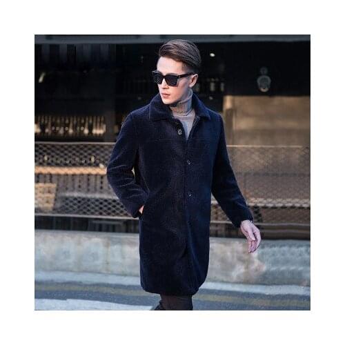 2020 Autumn Winter Trench Coat Overcoats Wool Jacket Men Casual Fashion Long Loose Large Size 4XL Outwear LX1487