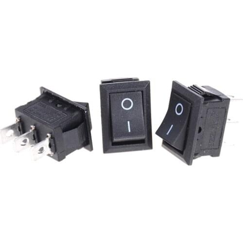 21*15MM 3/6pcs PCS Black Push Button Mini Switch AC 6A/250V 10A/125V 3Pin Snap-in On/Off Rocker Switch