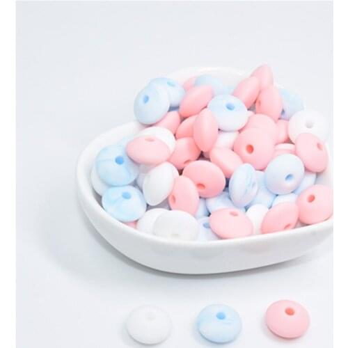 40 PCS 3 Colors Mix Silicone Beads 12MM Teething Necklace Balls For Chew Toys Baby Bite Teethers Accessories Food Grade Silicone