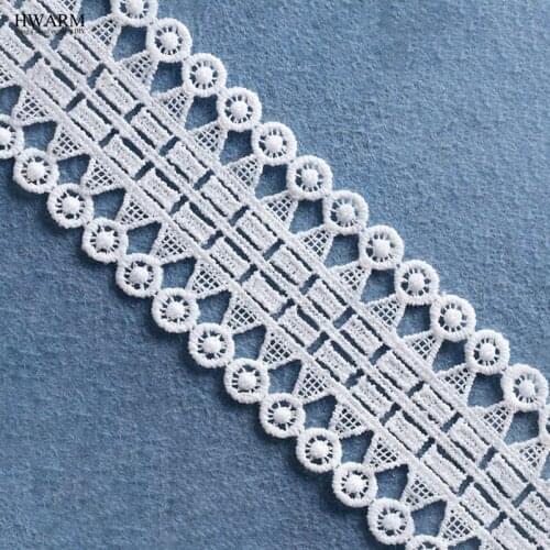 5yard 6cm embroidery white water-soluble hollow lace fabric trim ribbon weddding decoration for home cloth garment accessories
