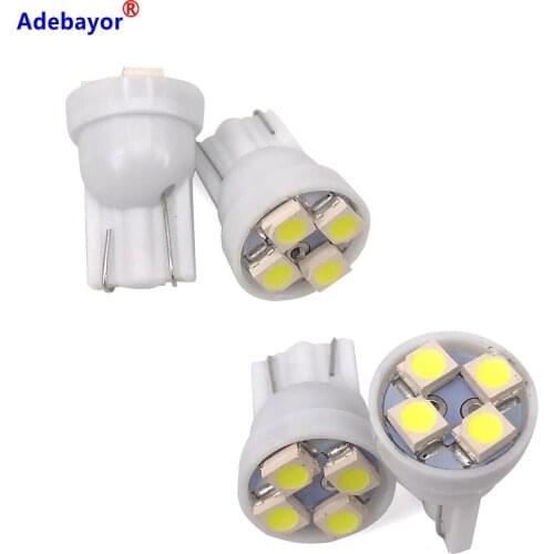50pcs Truck Led 12V T10 4 SMD 194 168 1210 4 LED 3528 LED light Bulbs White LED Wedth Lamps License Plate Reading Bulbs