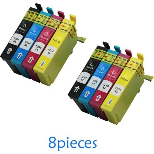 8PCS Compatible For Espon T1291 Ink cartridges for Epson cartridges T1291 Stylus SX235W SX-235W SX 235W printer inkjet with chip