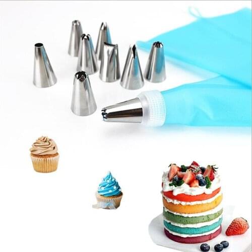 8PCS Silicone Pastry Bag Kit Cake Decorating Tools DIY Cake Decorating Flowers Set Icing Piping Cream Cookie Baking Decor Tools