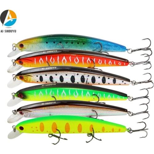AI-SHOUYU 1PCS Fishing Lure Minnow Crankbait Hard Bait Tight Wobble Suspending Jerkbait Fishing Tackle