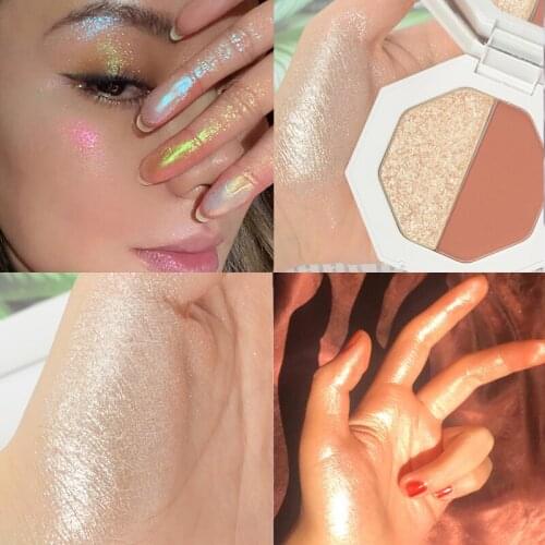 3 Colors Highlighter Blush Powder Glitter Palette Makeup Glow Face Contour Shimmer Illuminator Ginger Highlight Cosmetics Summer