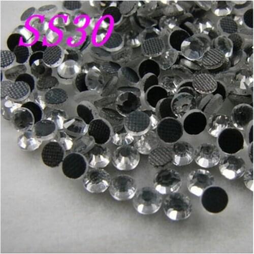 Big Promotions buy 5 get 6 ags SS30 288pcs/Bag Clear Crystal DMC HotFix FlatBack Rhinestones strass,DIY Hot Fix crystals stones