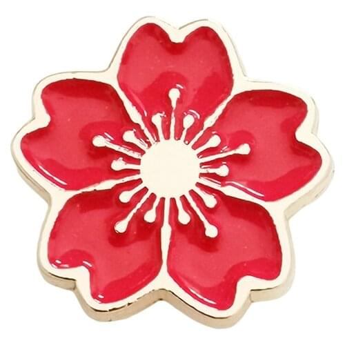 RSHCZY Red Cherry Blossoms Womens Brooch Vintage Enamel Pins For Backpacks Hat Bag Flower Brooches Jewelry Gift Scarf Buckle