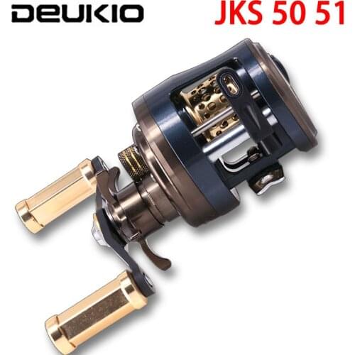 DEUKIO Trolling Drum Fishing Reel 6.2:1 High Speed Gear Ratio 11+1BB Left/Right Hand Fishing Bait Casting Drum Wheel Coils