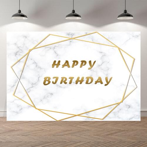 Seekpro Photography Background marble stone classic Happy birthday party baby shower Backdrop Photo Background Photocall