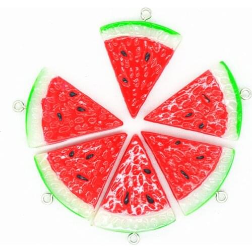 10PCS 26mmX36mm Resin Watermelon Cabochons|Resin Fruit Decoration Miniatures|Resin DIY Crafting Charms
