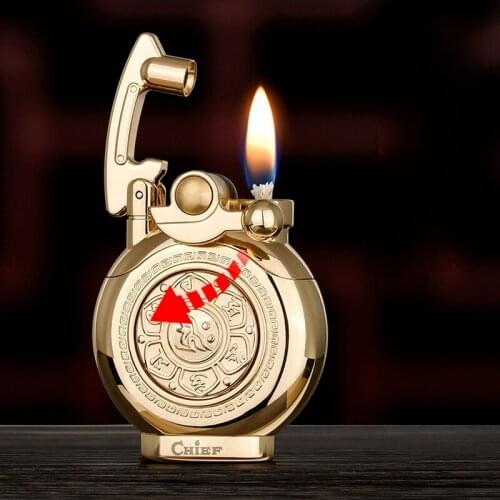 Kerosene lighter rocker six-character mantra Pure copper windproof decompression artifact gift regalos para hombre originales