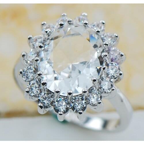 White Crystal Zircon 925 Sterling Silver Top Quality Fancy Jewelry wedding Ring Size 5 6 7 8 9 10 11 F1176
