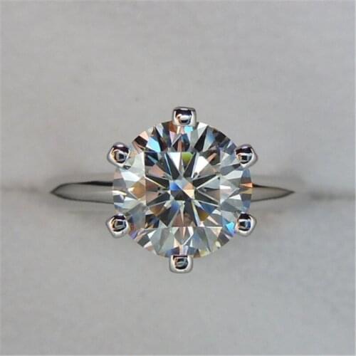 2020 Solitaire 1.5ct Lab Diamond Ring Original 925 sterling silver Engagement Wedding band Rings for Women Bridal Fine Jewelry